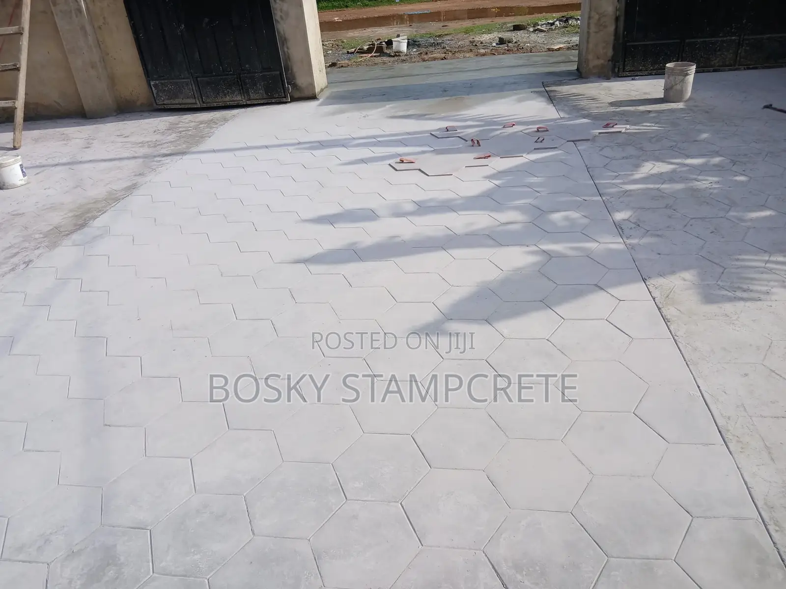 Hexagonal Stamped Concrete
