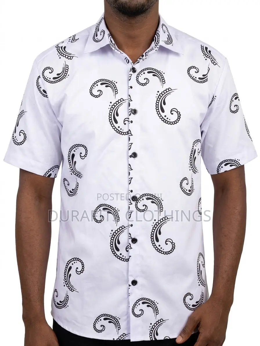 Men’s Traditional Funeral Print Button-Down Shirt