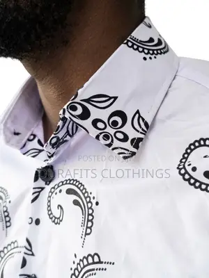 Men’s Traditional Funeral Print Button-Down Shirt
