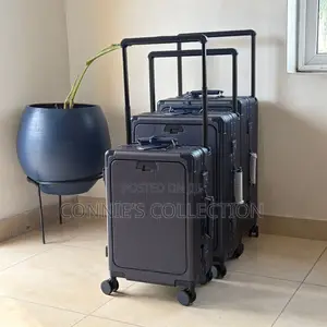 Ribbed Aluminum-Frame Polycarbonate Hardside Rolling Suitcases