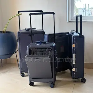 Ribbed Aluminum-Frame Polycarbonate Hardside Rolling Suitcases