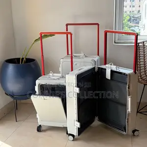 Ribbed Aluminum-Frame Polycarbonate Hardside Rolling Suitcases
