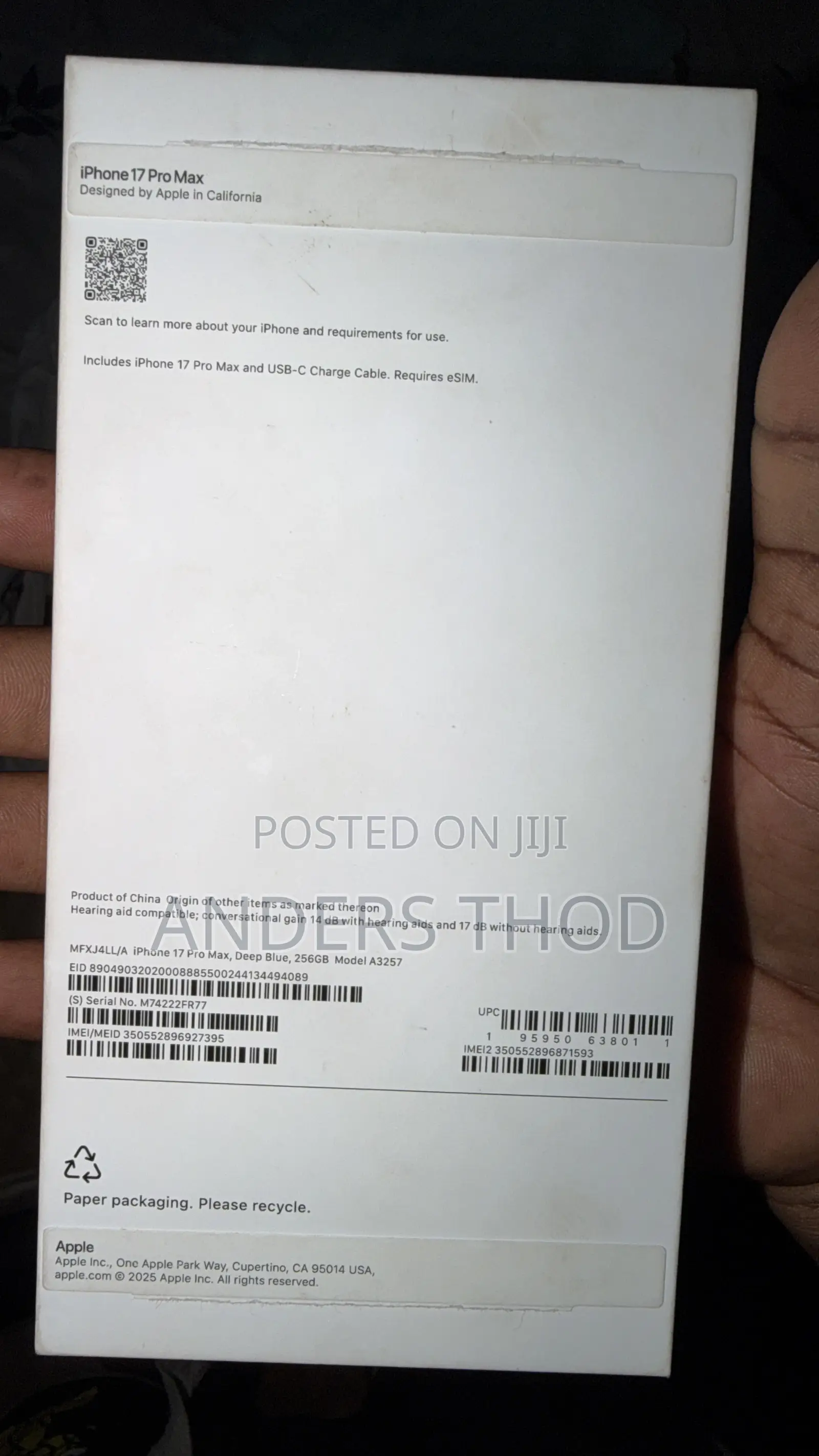 Apple iPhone 17 Pro Max 256 GB Blue
