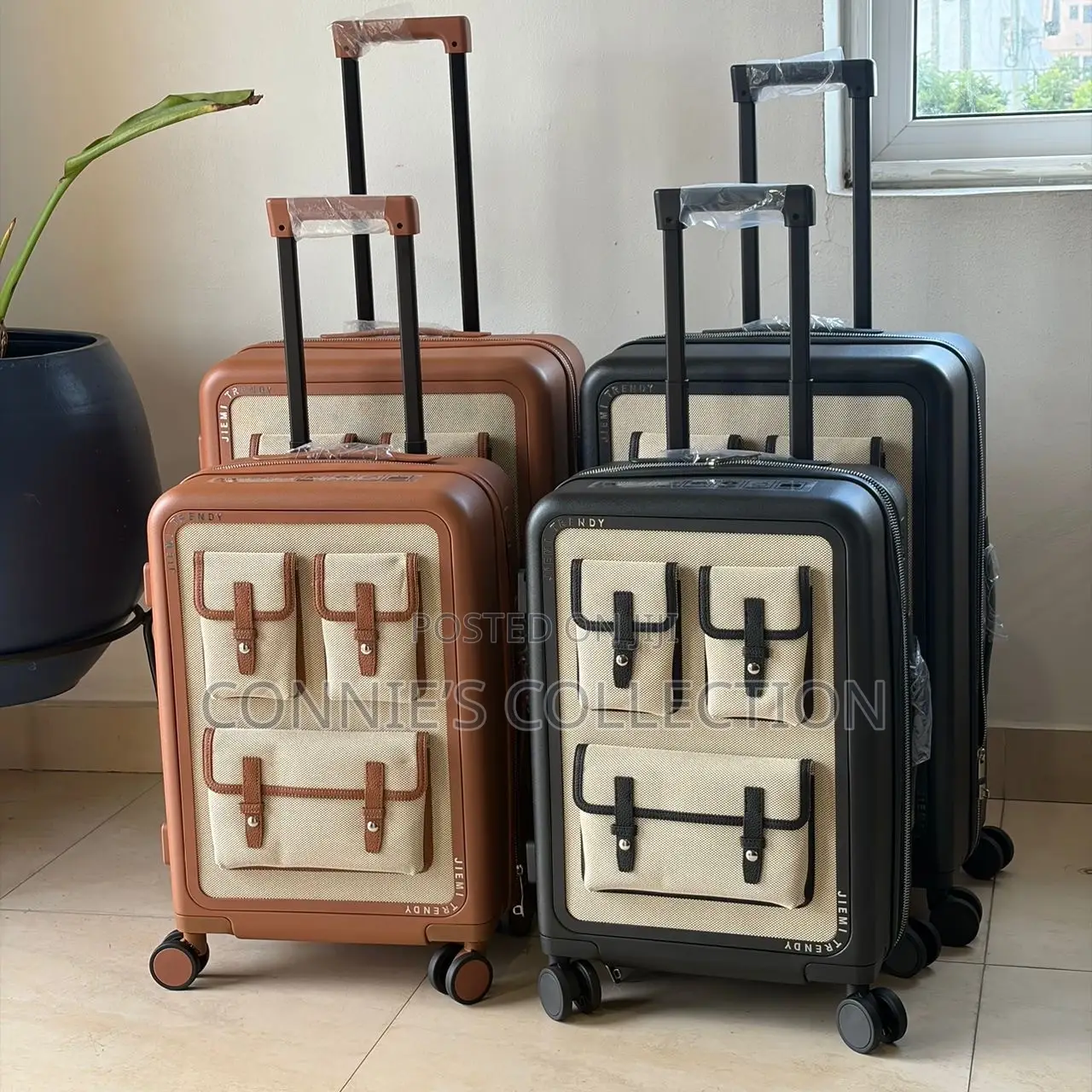 Jiemi Trendy Pocket-Front Suitcase