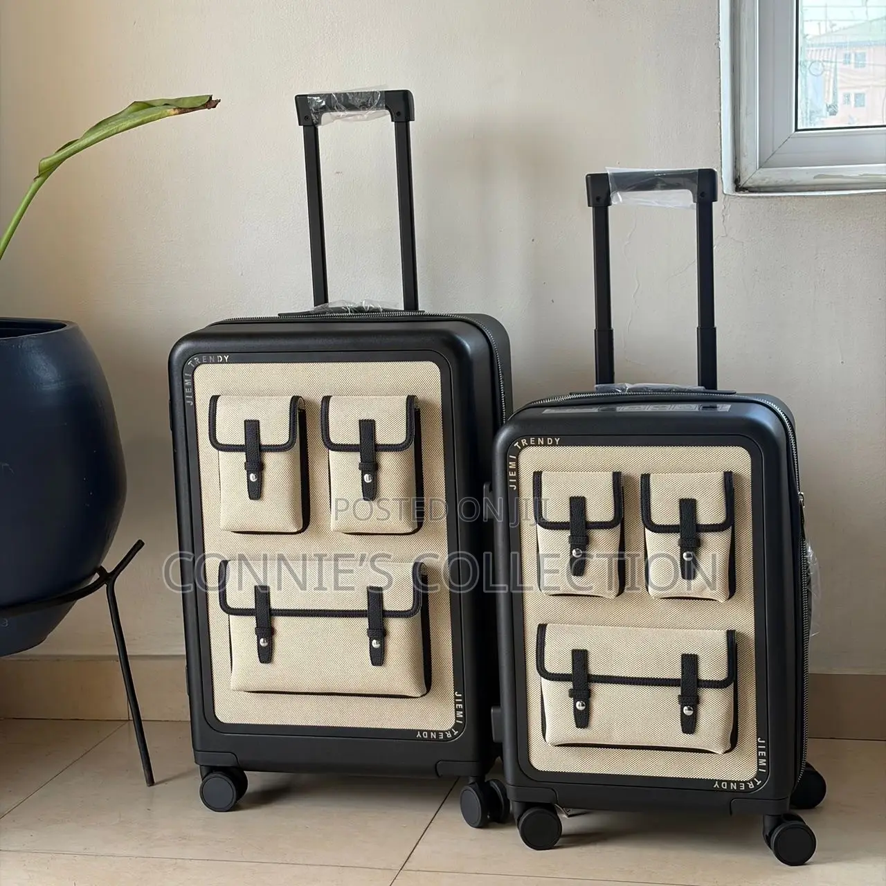 Jiemi Trendy Pocket-Front Suitcase