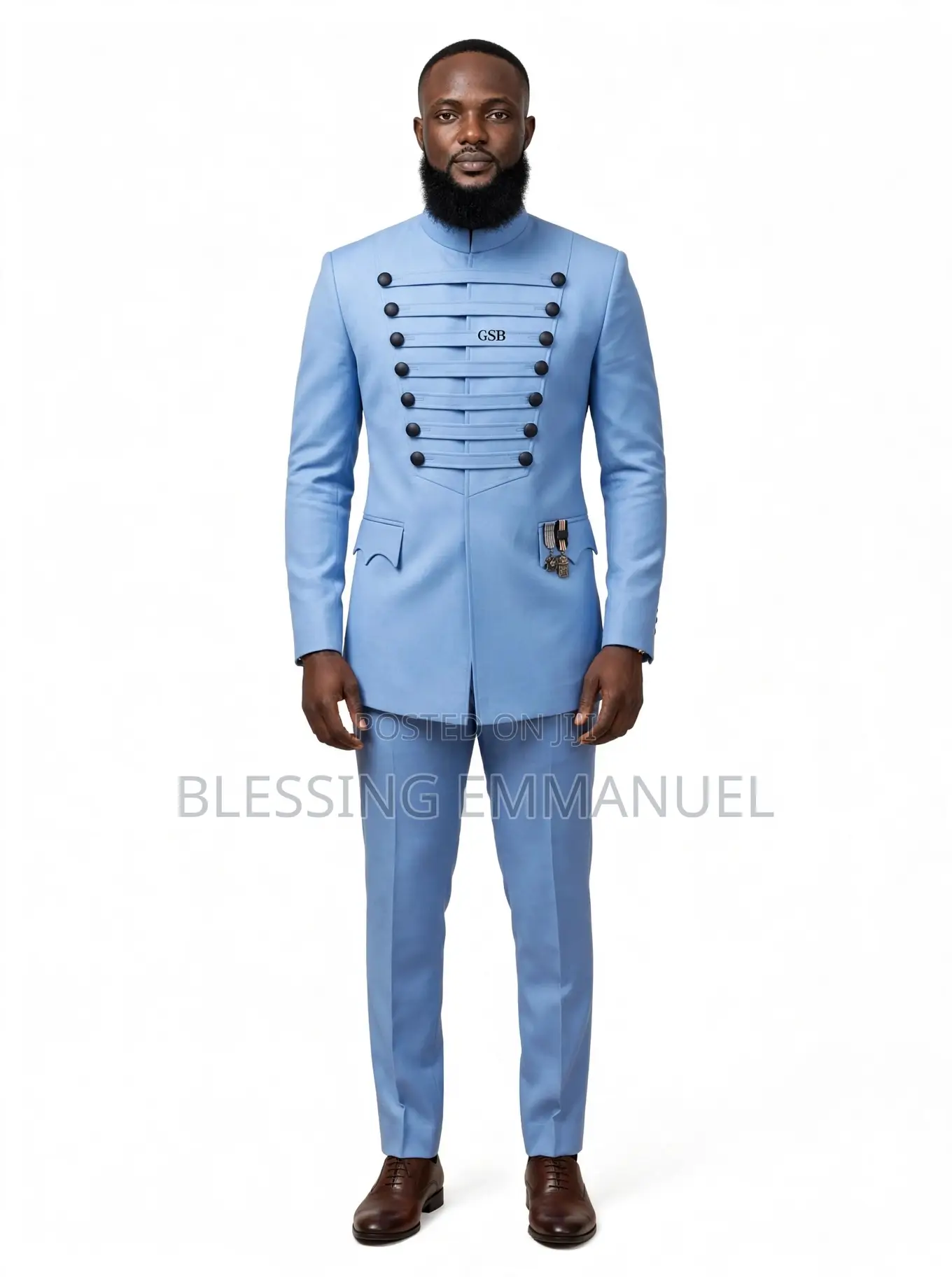 Sky Blue Executive Kaftan, Neatly Sewn. Available