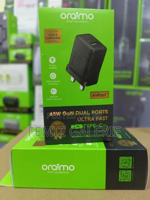 Oraimo PowerGaN 453 Compact Powerful 45W GaN Dual-Port Charger