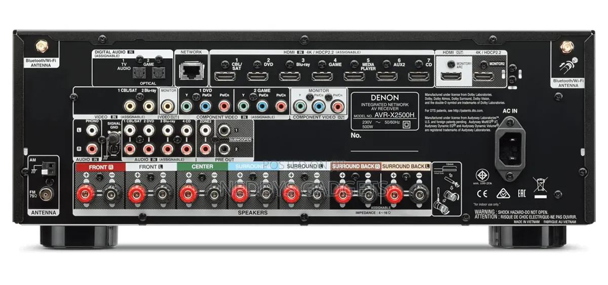 Denon AVR-X2500H 7.2 AVR With Wi-Fi, Bluetooth, Apple AirPlay 2,