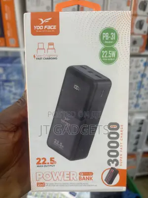 YOO FACE PB-31 30000mAh Power Bank – 22.5W Super Fast Charge!