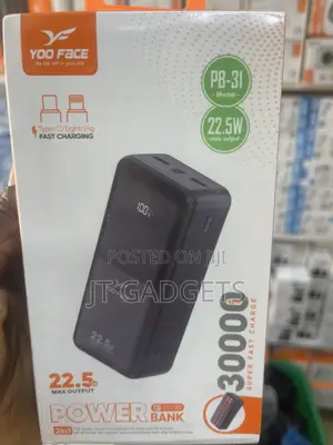 YOO FACE PB-31 30000mAh Power Bank – 22.5W Super Fast Charge!
