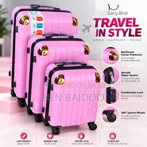 Plastic Luggage Set 3in1 (Secure Lock Combination)