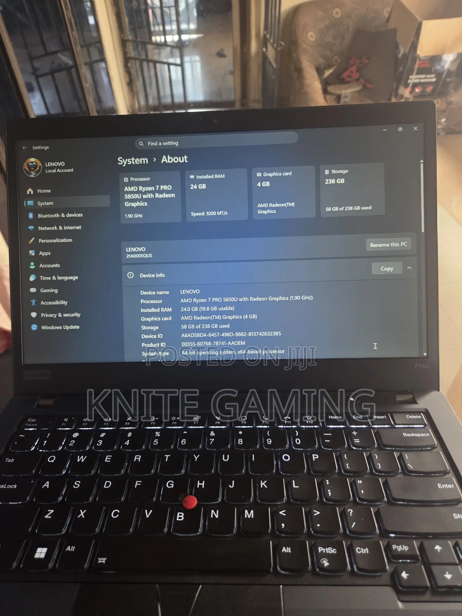 Laptop Lenovo ThinkPad P14s 24GB AMD Ryzen 7 SSD 256GB