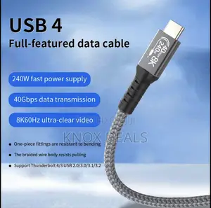 USB 4.0 / THUNDERBOLT 4 CABLE – 240W FAST CHARGING | 40Gbps | 8K | 1M