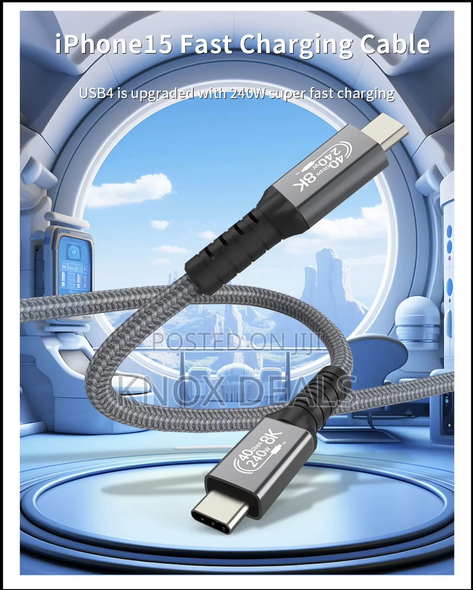 USB 4.0 / THUNDERBOLT 4 CABLE – 240W FAST CHARGING | 40Gbps | 8K | 1M