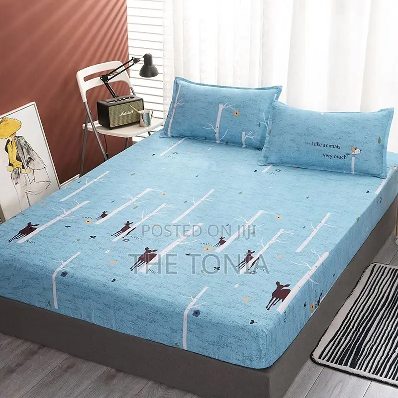 Fitted Bedsheets With 2 Pillow Case