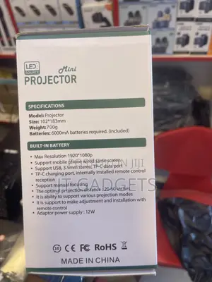 Portable Mini Projector –Cinema Anywhere! Built-in Battery and Speaker