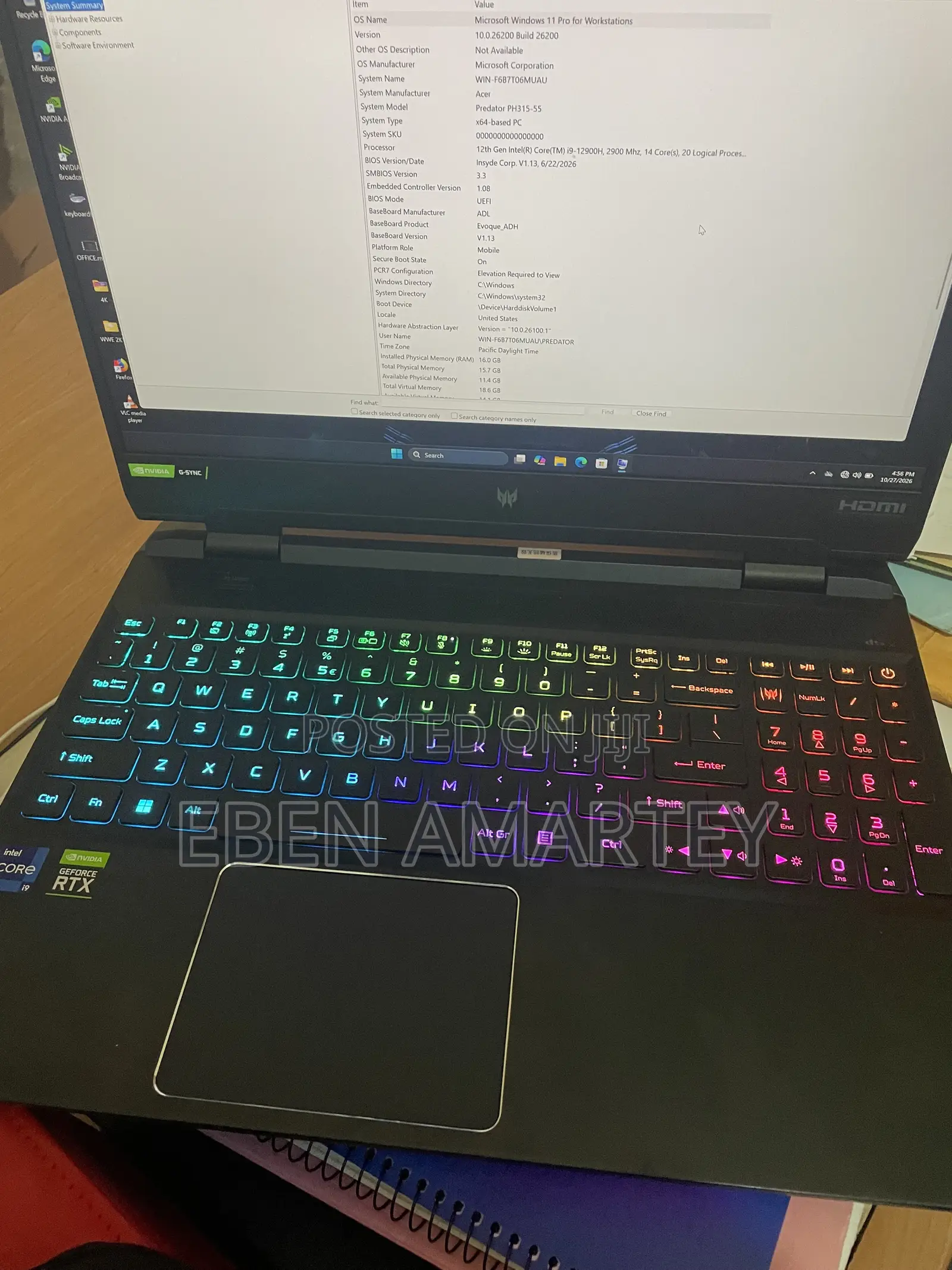 Laptop Acer Predator Helios 300 16GB Intel Core i9 SSD 1T