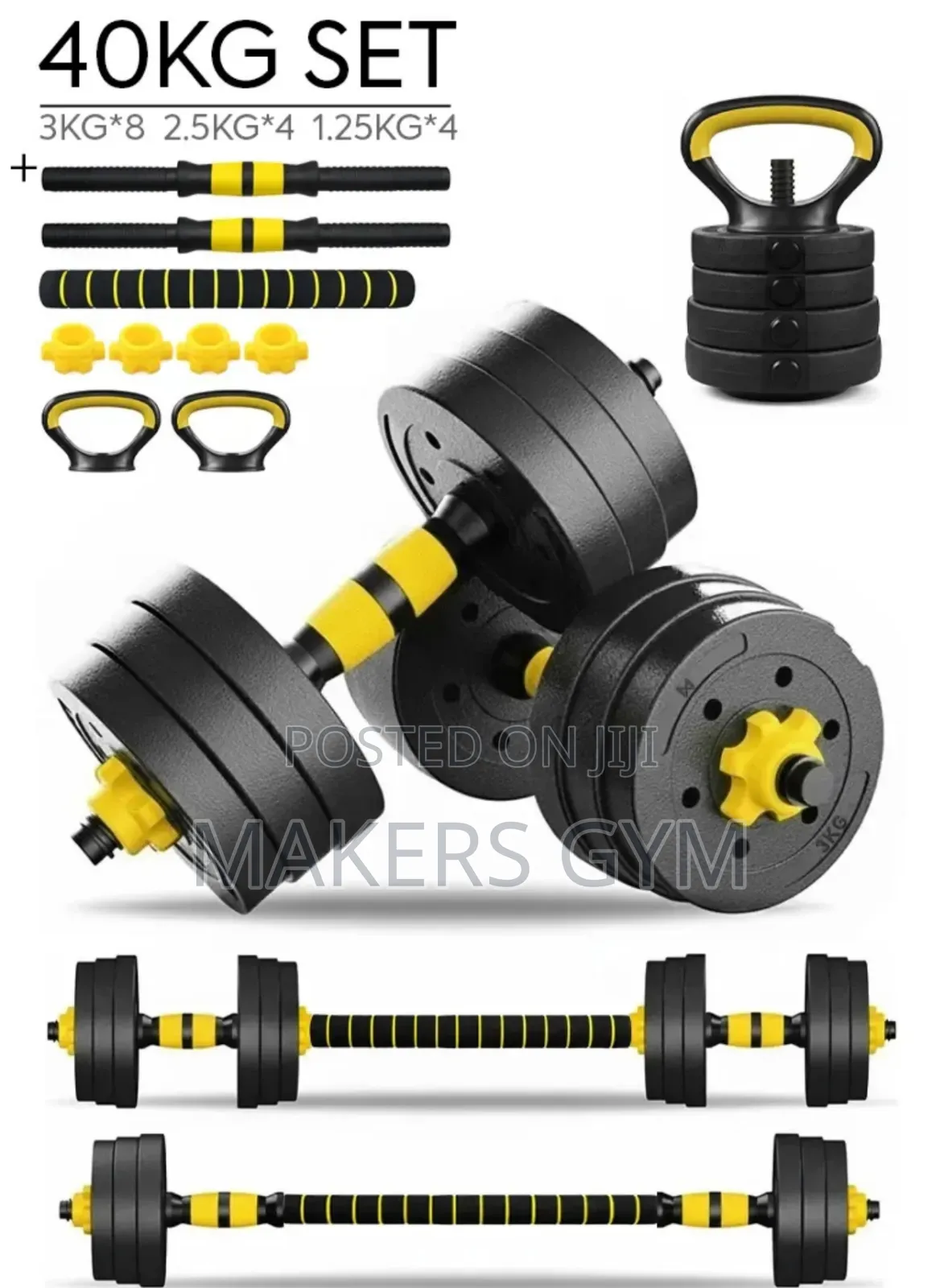 40kg Adjustable Strength Training Set With 4-in-1 Dumbbell Set