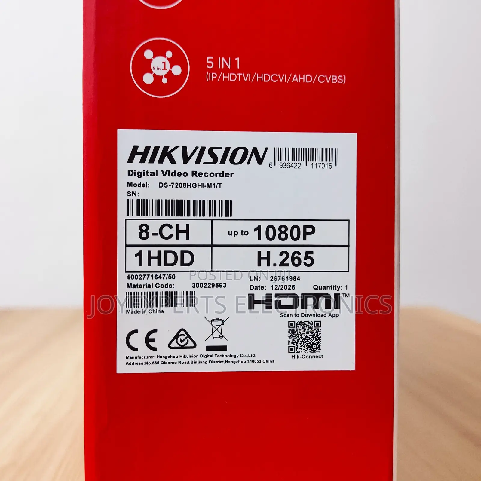 8-Channel Hikvision DVR — Model: DS-7208HGHI-M1/T