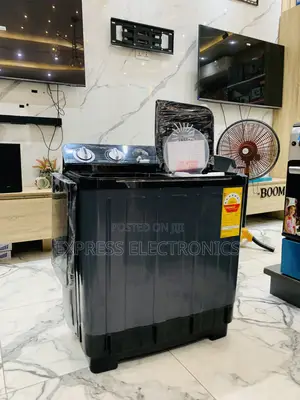 Limited Stock Black Washing Machine Semi Automatic Nasco Black 7kg