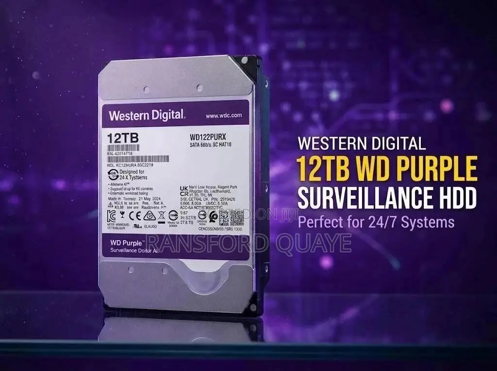 12TB Wd Purple for Ai CCTV Systems