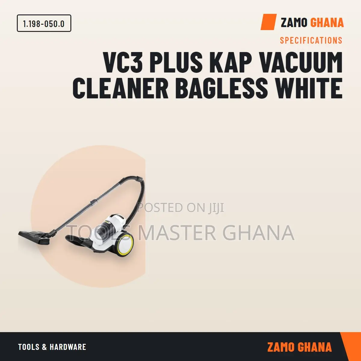Vc3 Plus Kap Vacuum Cleaner Bagless White - 1.198-050.0