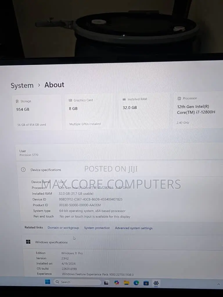 Desktop Computer Dell Precision 5720 32GB Intel Core i7 SSD 1T