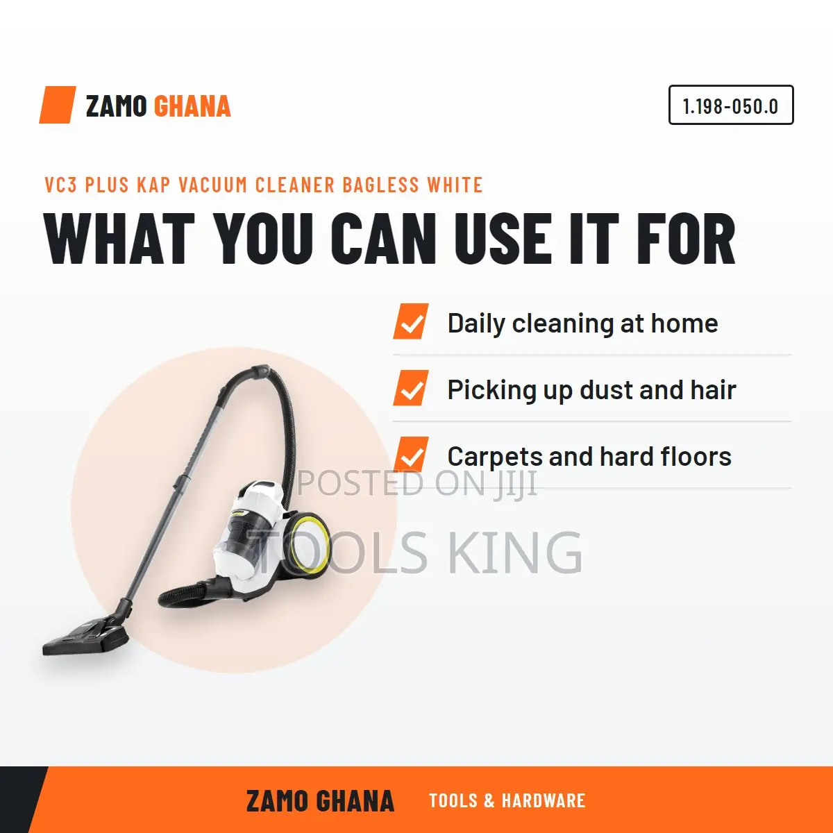 Vc3 Plus Kap Vacuum Cleaner Bagless White - 1.198-050.0