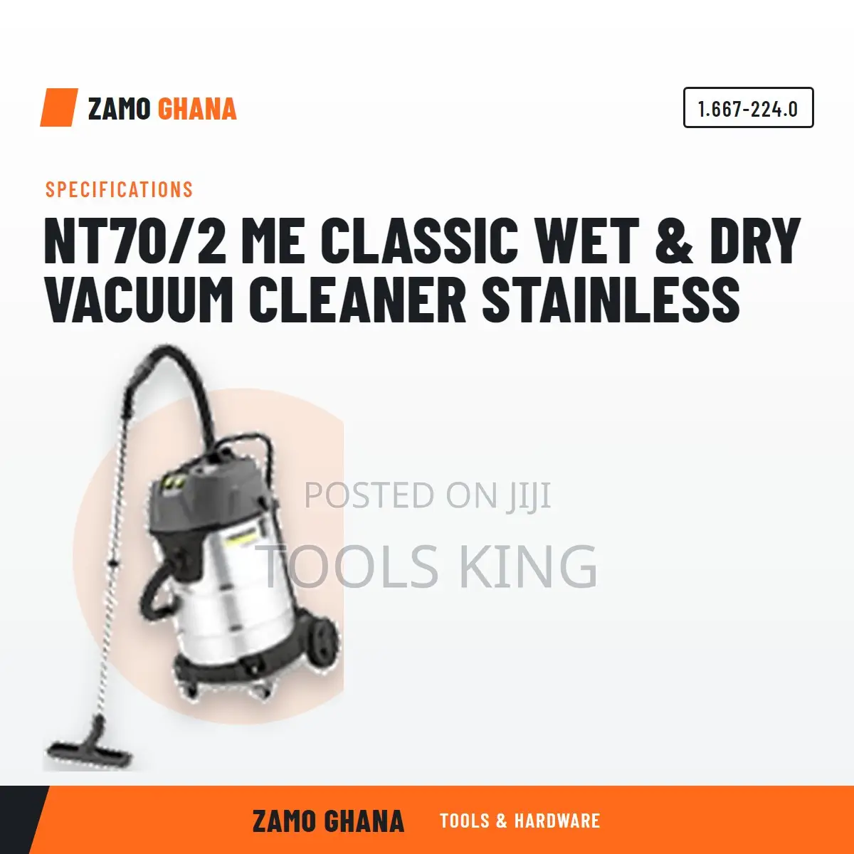 Nt70/2 Me Classic Wet & Dry Vacuum Cleaner Stainless - 1.667-224.0