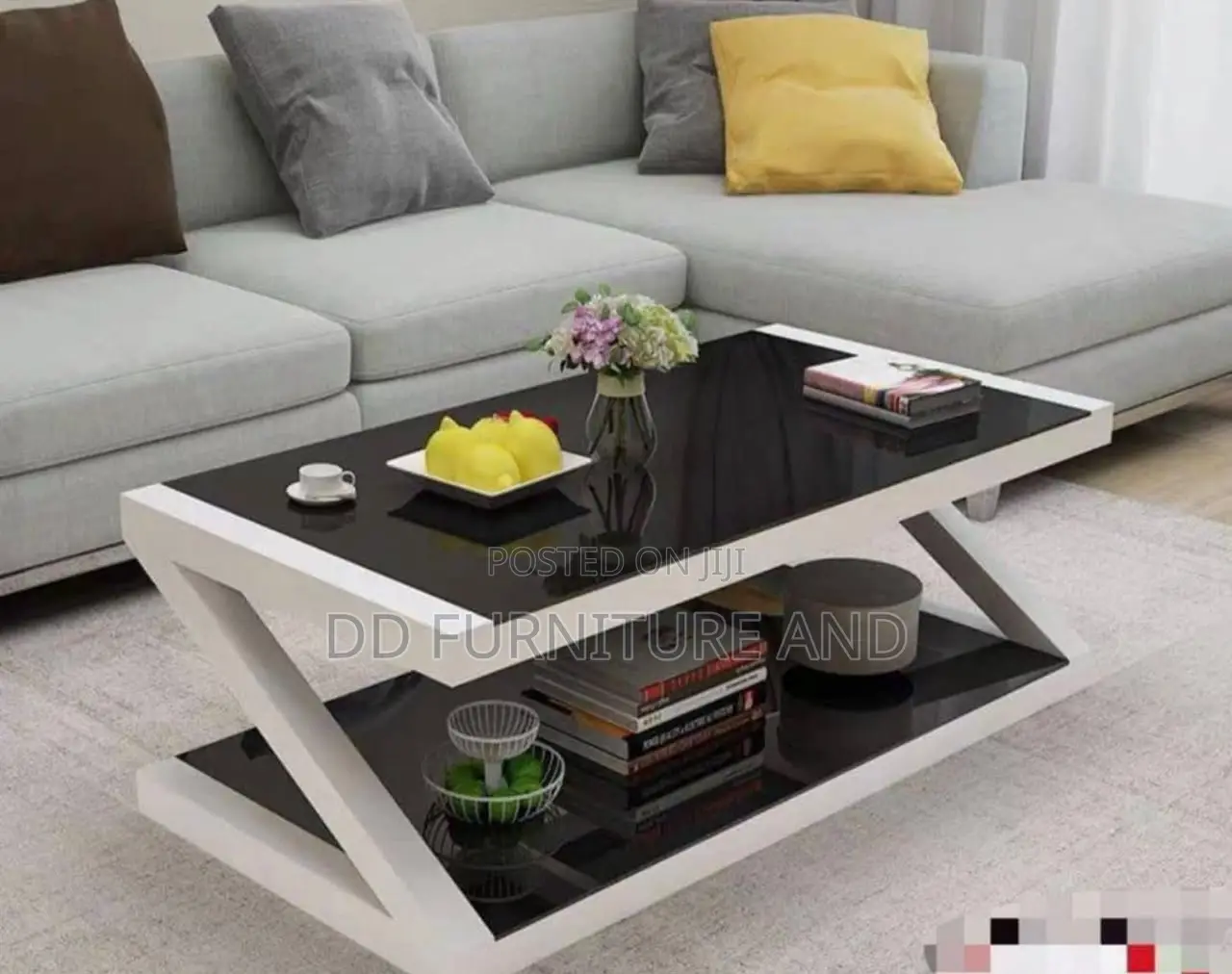 Z—Shaped Glass Center Table