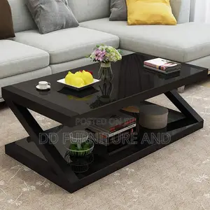 Z—Shaped Glass Center Table
