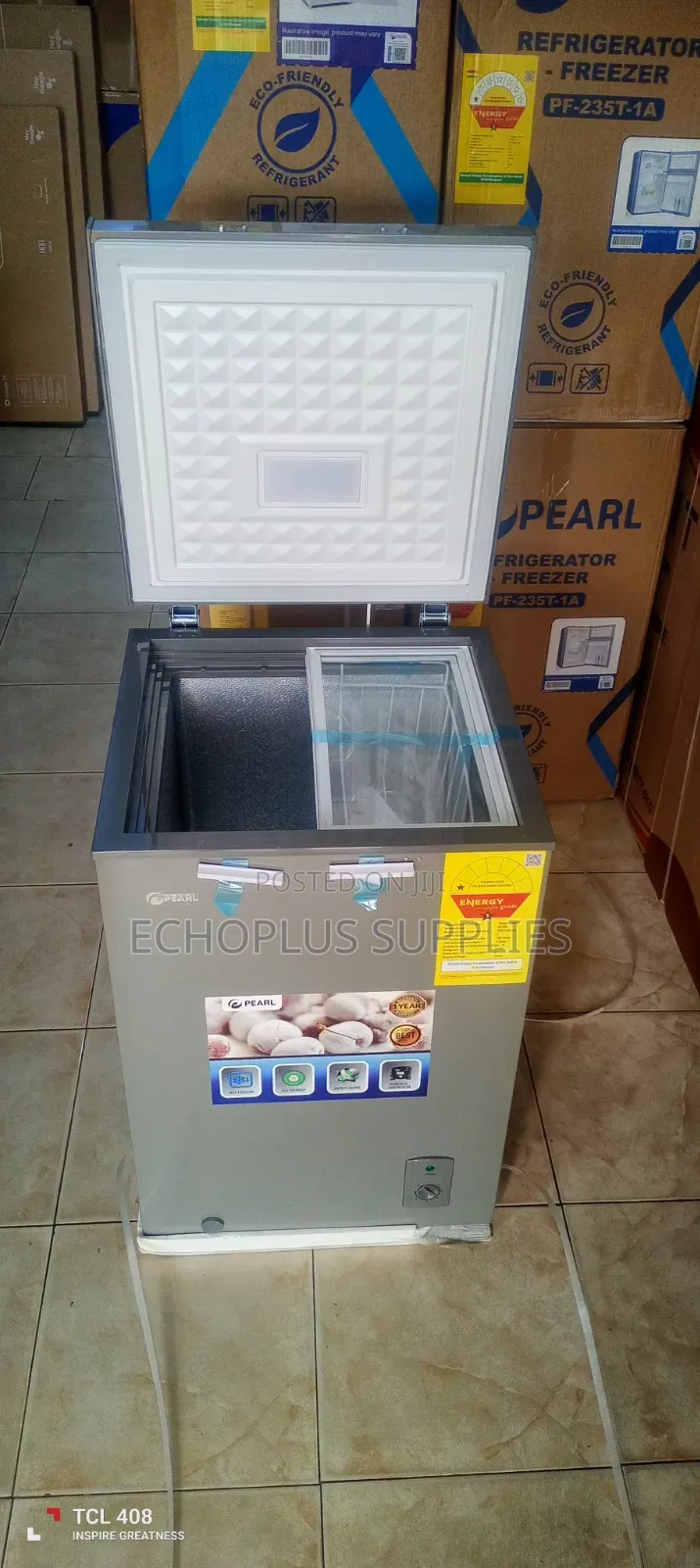 Pearl Chest Freezer/100 Liters/Sliding Glass Door