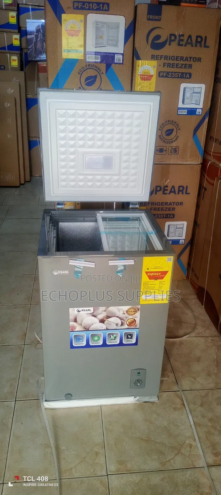 Pearl Chest Freezer/100 Liters/Sliding Glass Door