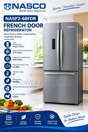 NASCO NASF2-68FDR Double-Door Refrigerator