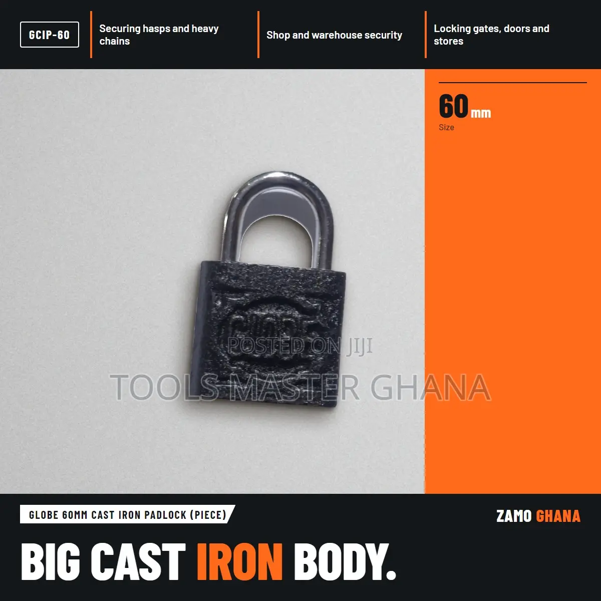 Globe 60Mm Cast Iron Padlock (Piece) - GCIP-60