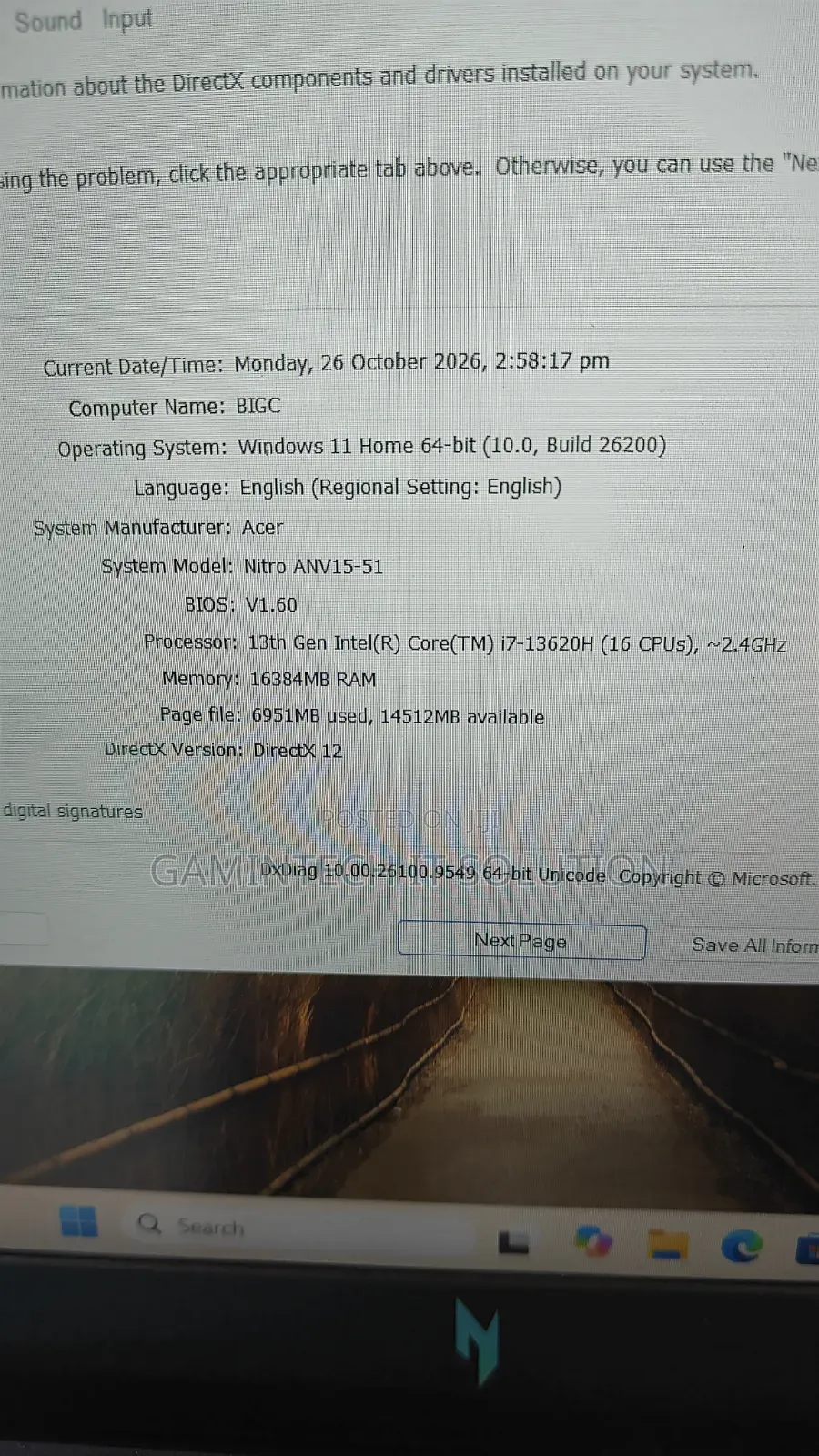 New Laptop Acer Nitro V 15 16GB Intel Core i7 SSD 512GB