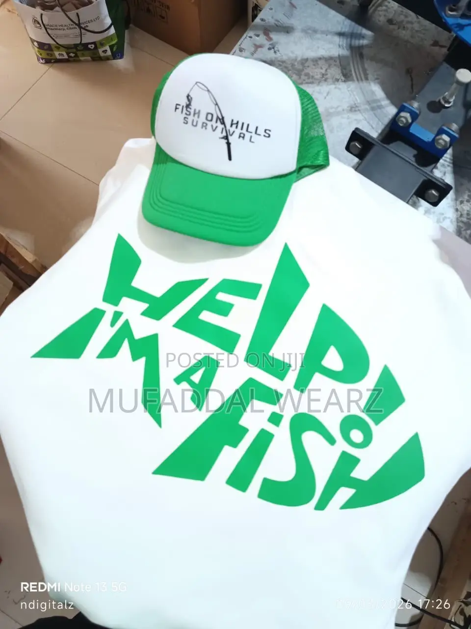 Fish on Hills T-Shirt and Cap Clothings
