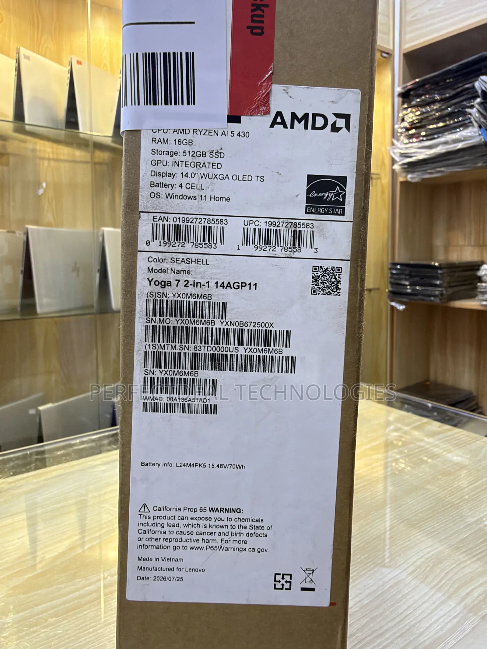 New Laptop Lenovo Yoga 7i 16GB AMD Ryzen 5 SSD 512GB