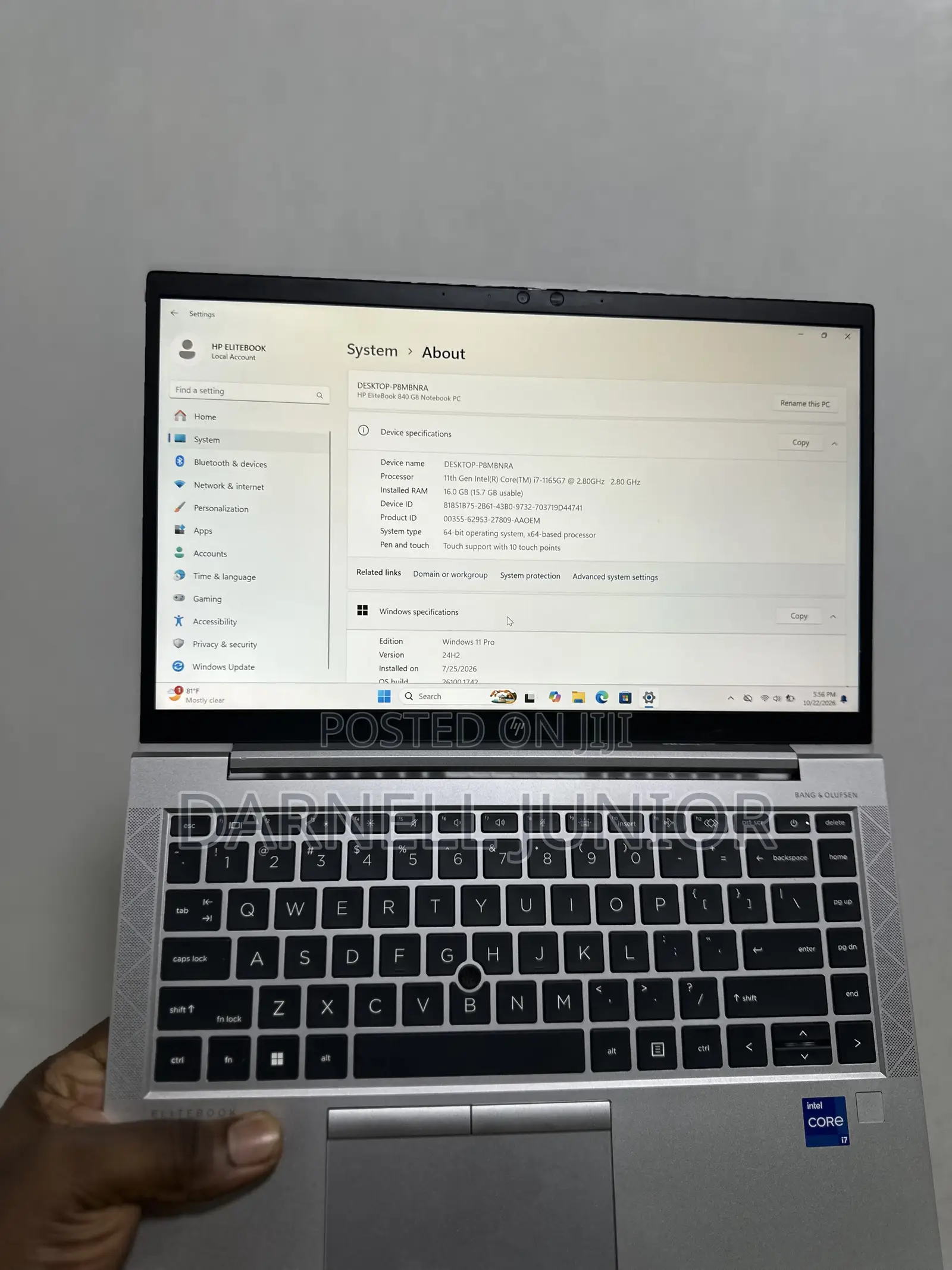 Laptop HP EliteBook 840 G8 16GB Intel Core i7 SSD 256GB