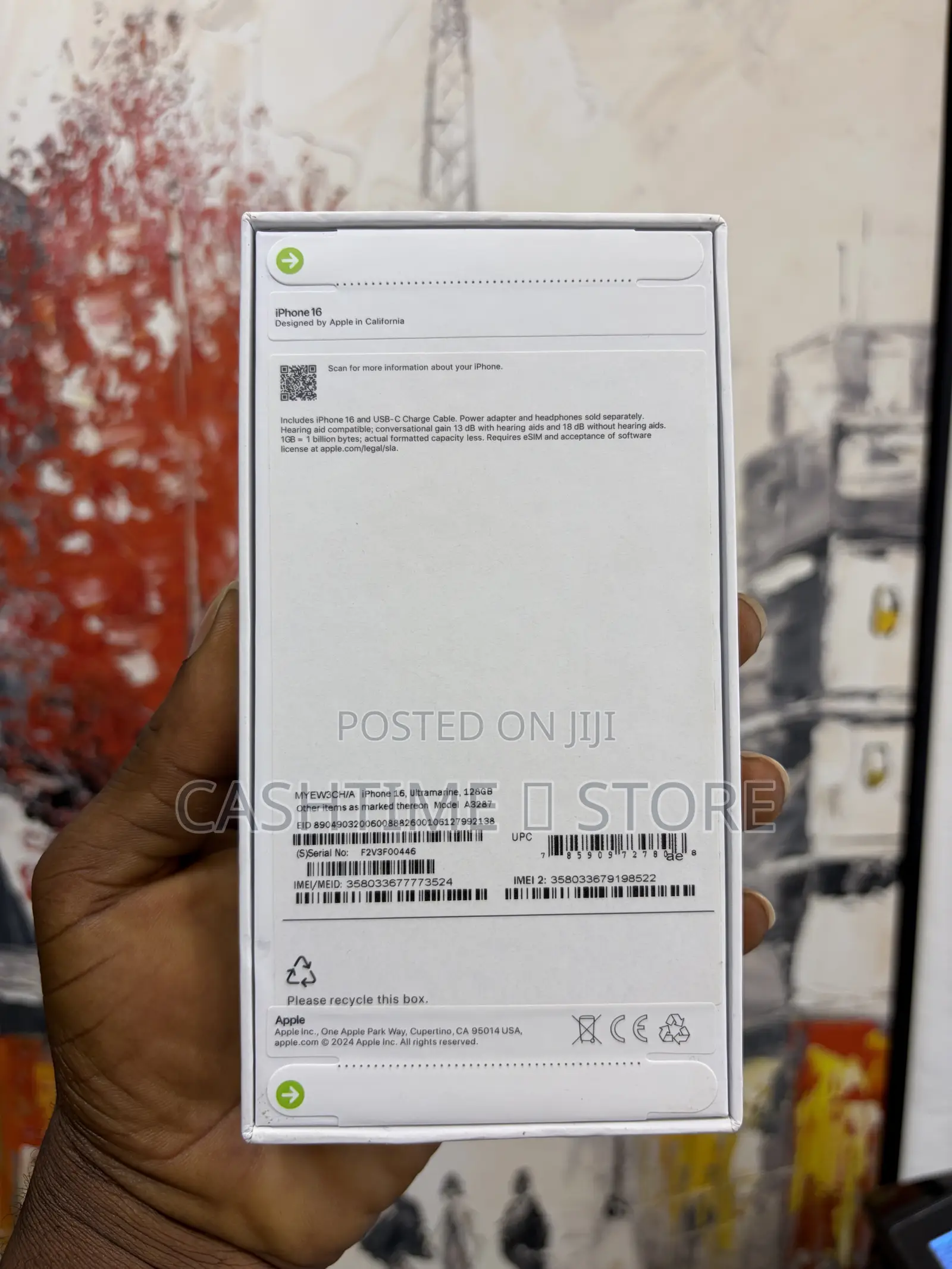 New Apple iPhone 16 128 GB Blue
