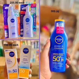 Nivea Uv Face Shine Control Spf50/Uv Super Water Gel/Sun Lotion Spf50+