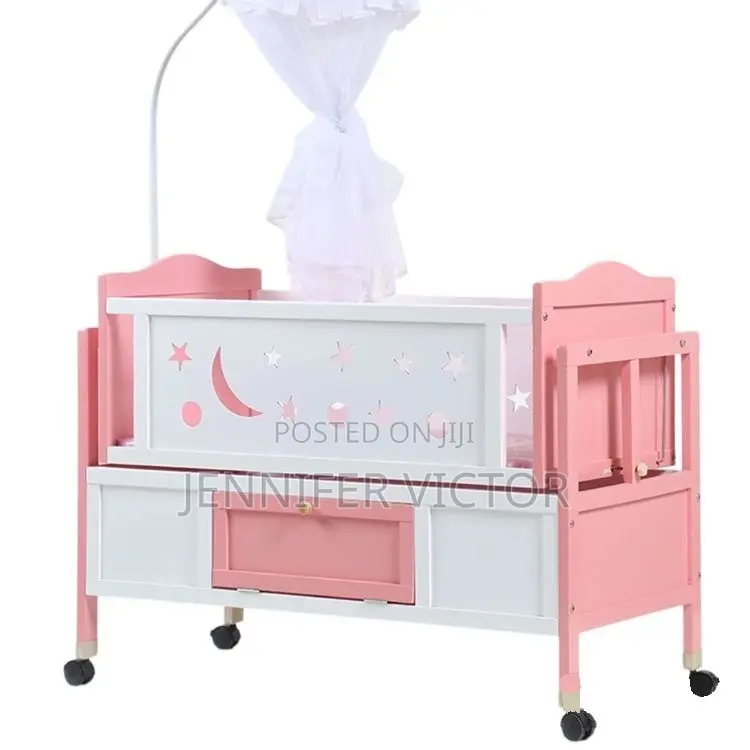 Pink/White Baby Cot