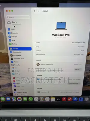 Laptop Apple MacBook Pro 2023 M3 8GB Apple M3 SSD 512GB