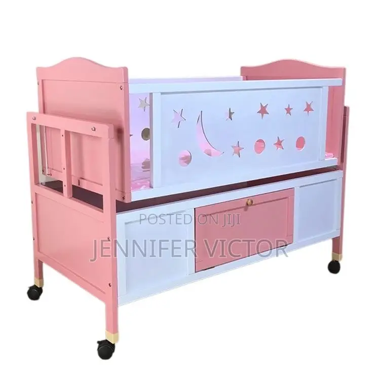Pink/White Baby Cot