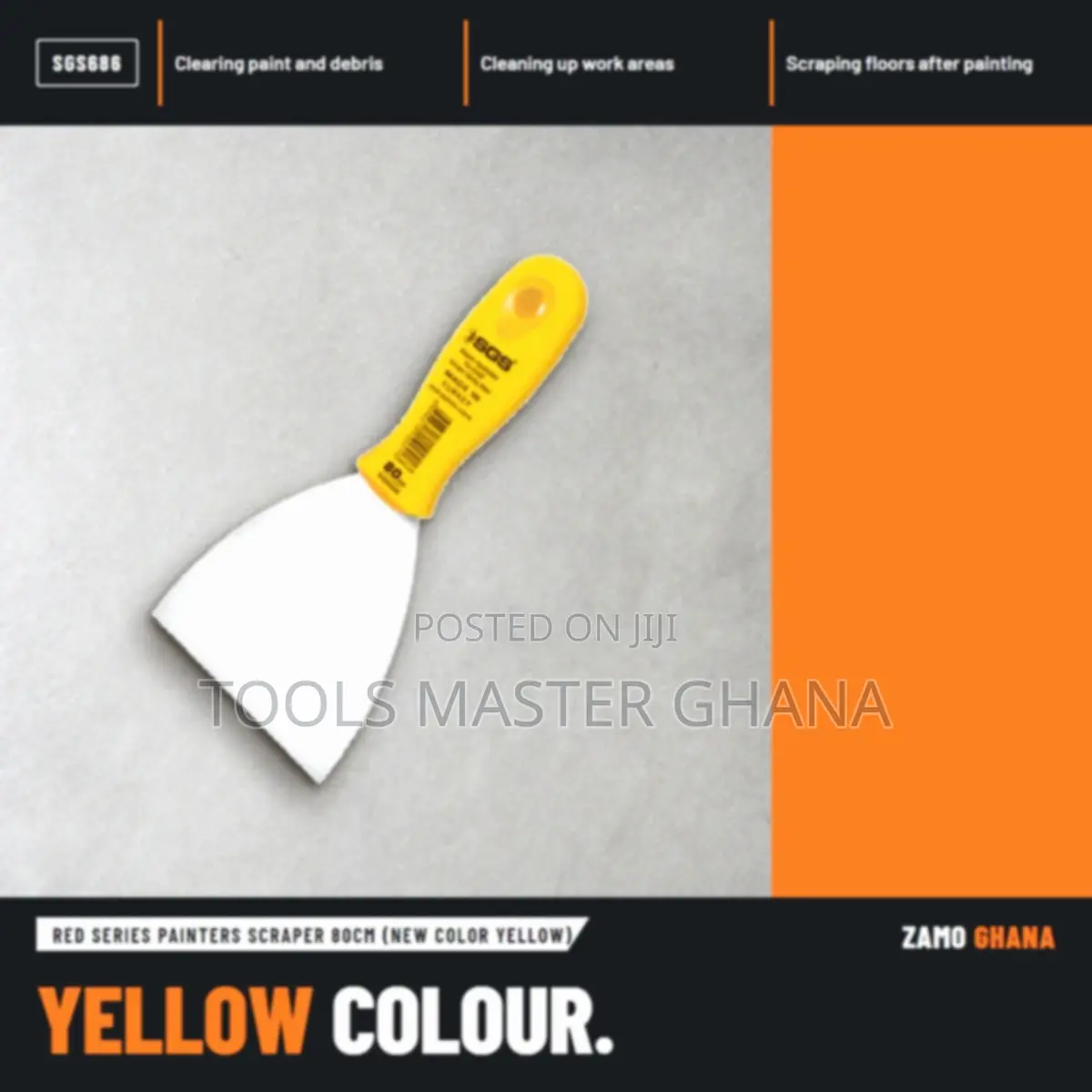 Red Series Painters Scraper 80Cm (New Color Yellow) - SGS686