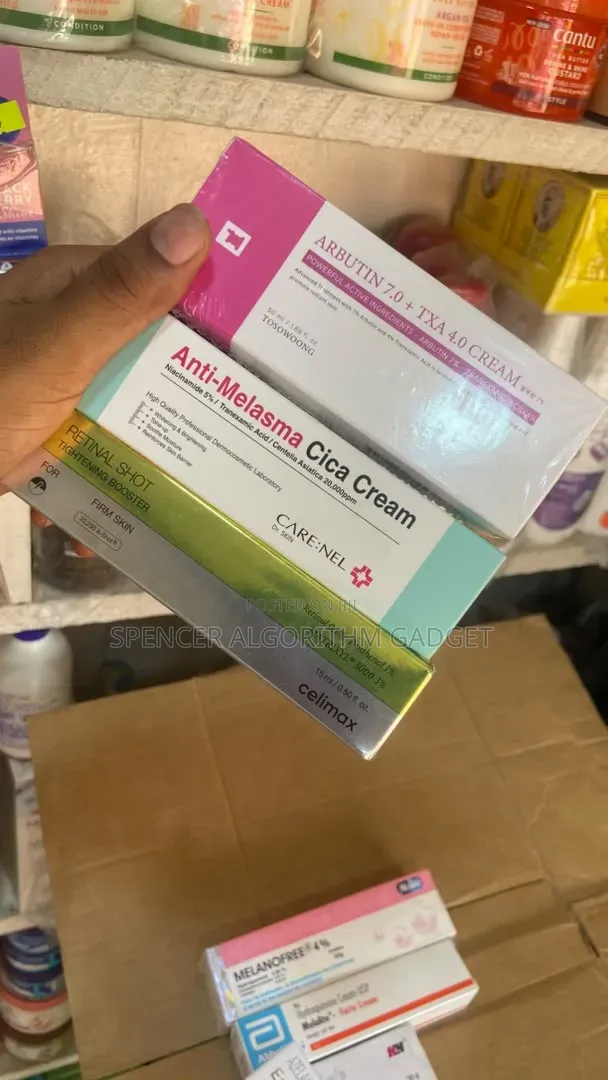 Tretinoin/Azelaic/Melanofree/Adepalene /Demelan/Celimax/Tosowoong/Gels
