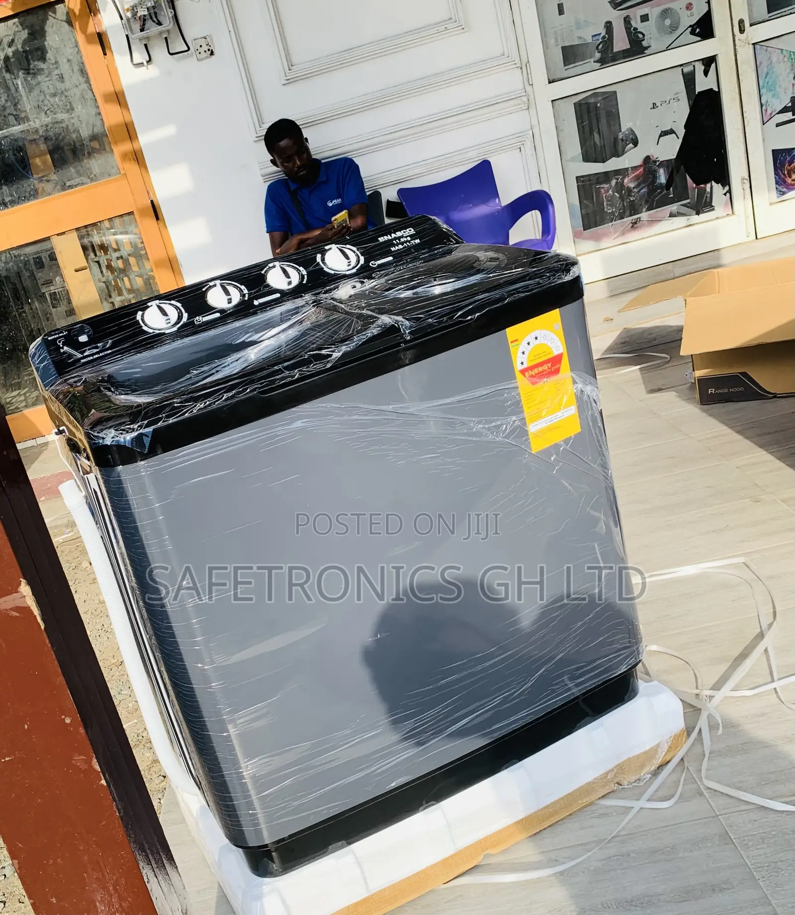 Twin-Tub Nasco TopLoad 11kg Clean-Pro WashingMachine Black