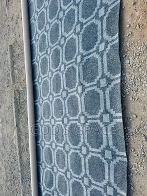 Gray With Design Floor Woolen Carpet