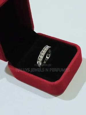 Full Moissanite Diamond Sterling Silver Wedding Band