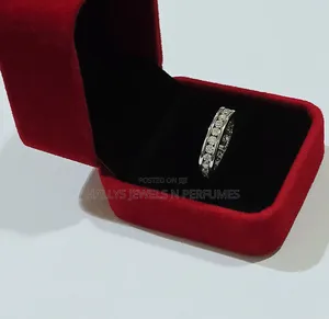 Full Moissanite Diamond Sterling Silver Wedding Band